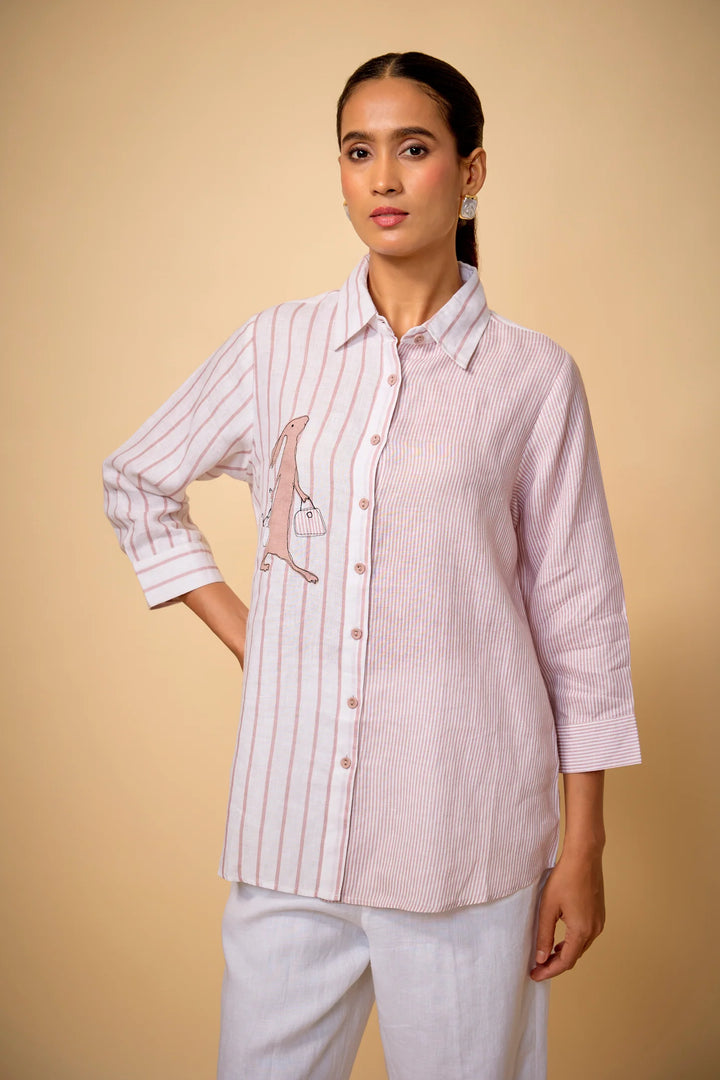 Pink Stripe Print Shirt
