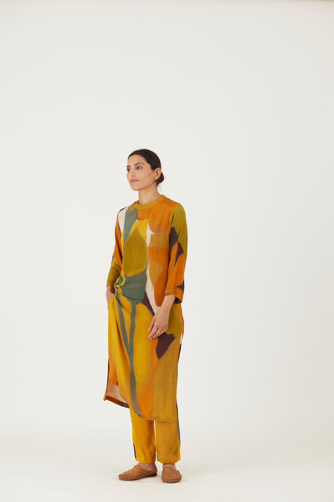 Lei Lani Yellow Long Kurta  Set