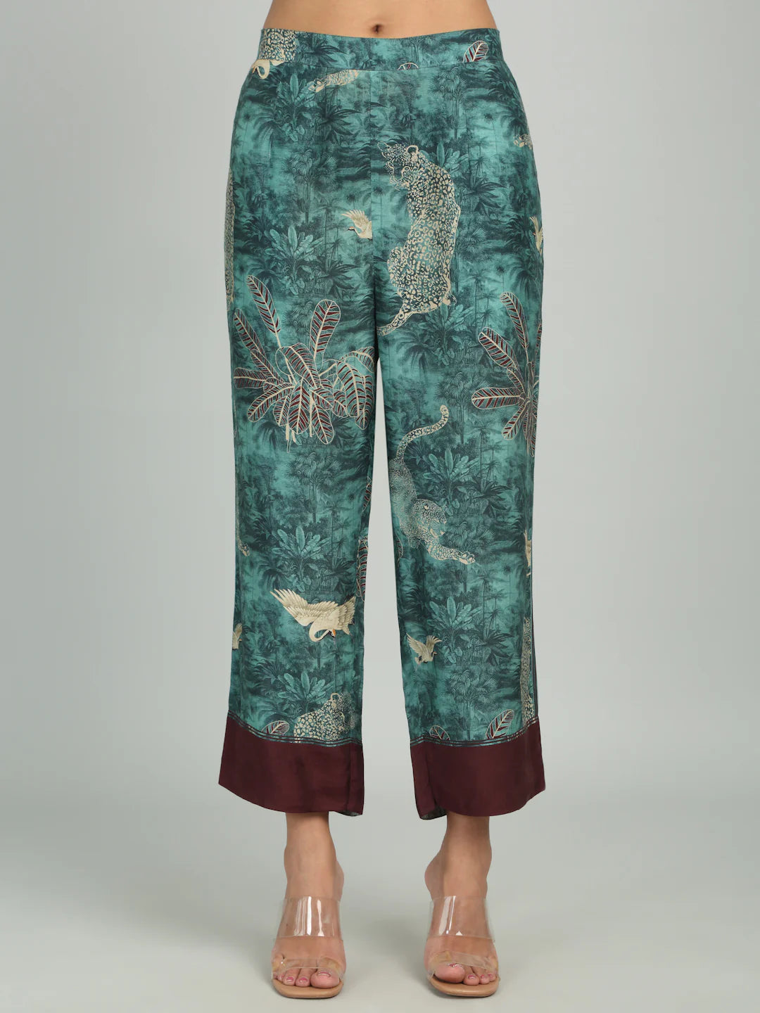 SPRUCE - Teal Blue & Maroon Print Co-ord set