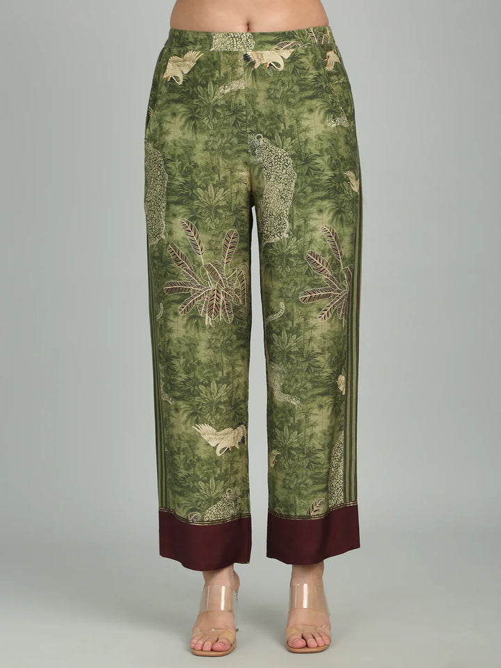 IVY - Green & Maroon Print Co-ord set