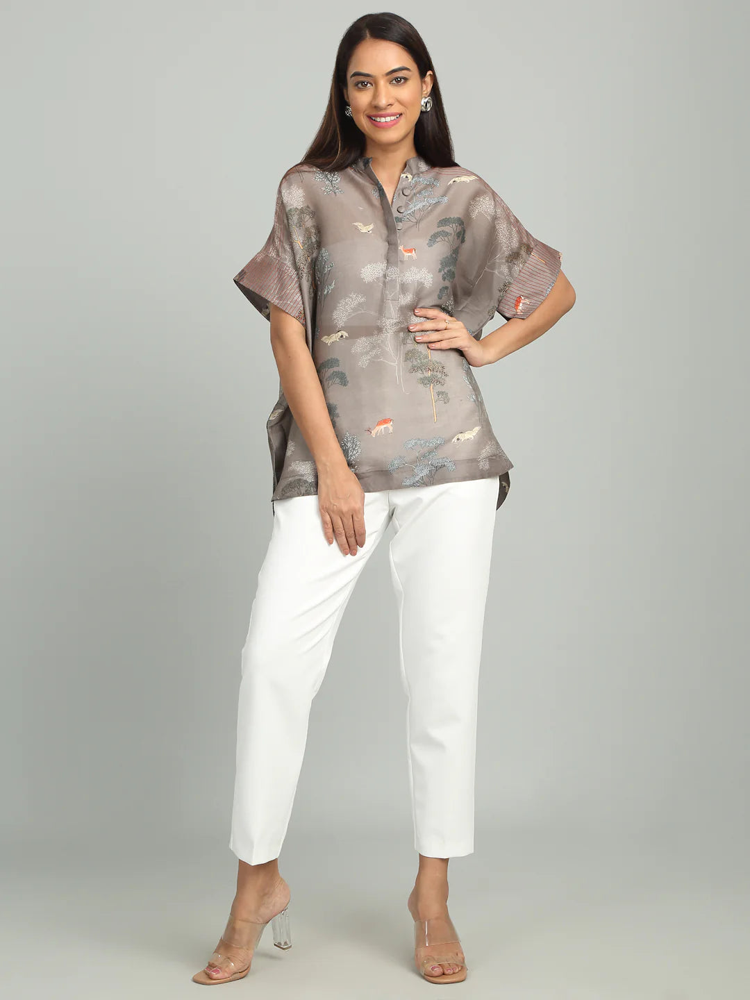 FERN - Grey Tree Print Tunic