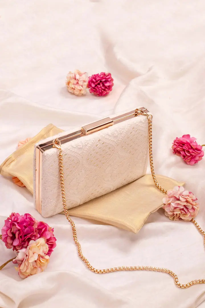 Mughal Off White Box Clutch