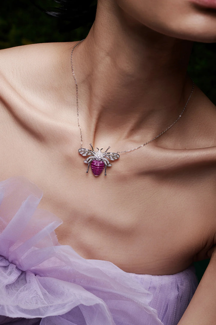 Enchanted Hive Honey Bee Pendant With Silver Chain