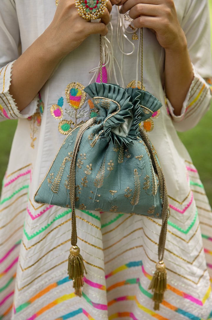 Arbre Silk Embroidered Potli Bag