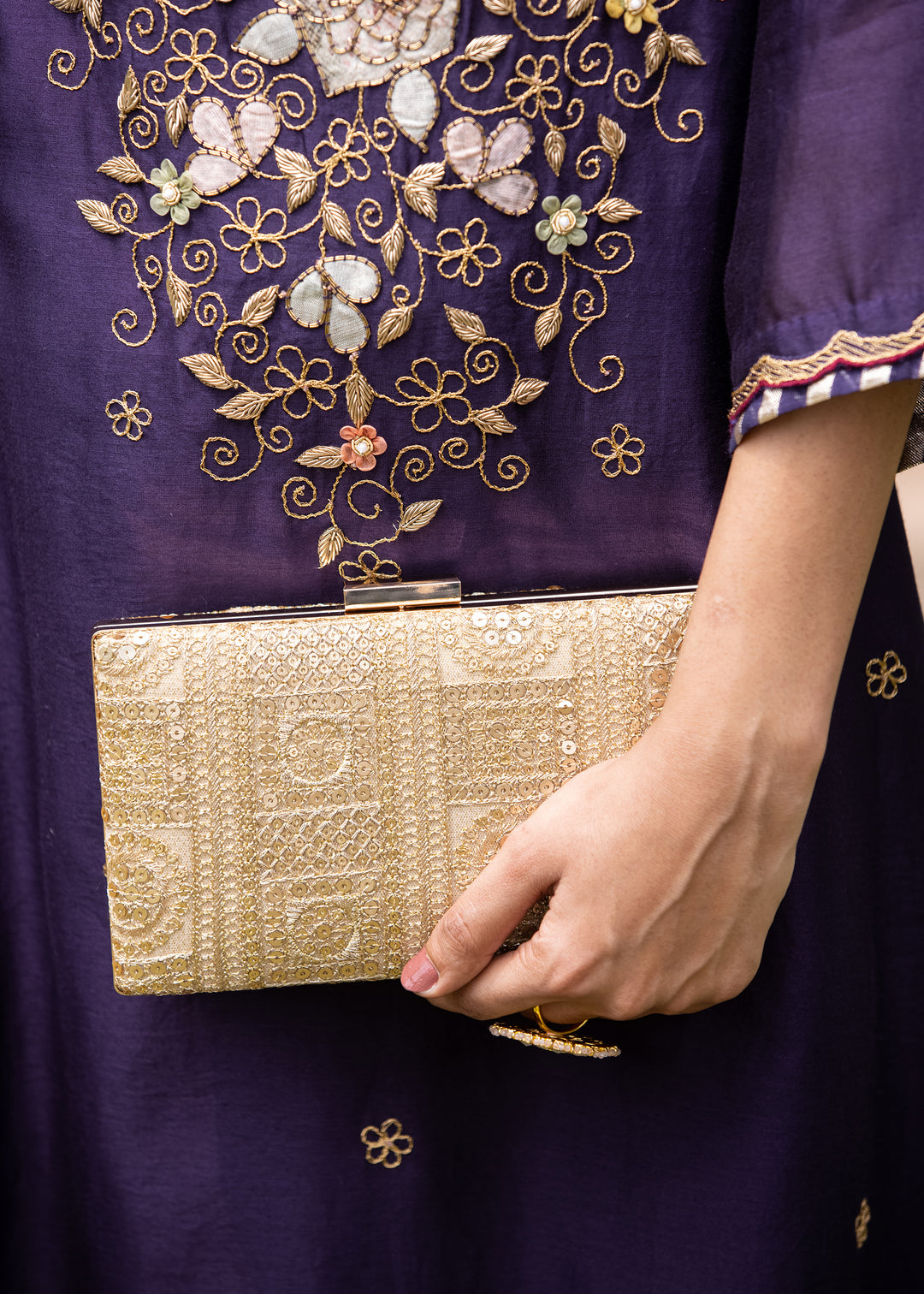 Bella Gold Box Clutch