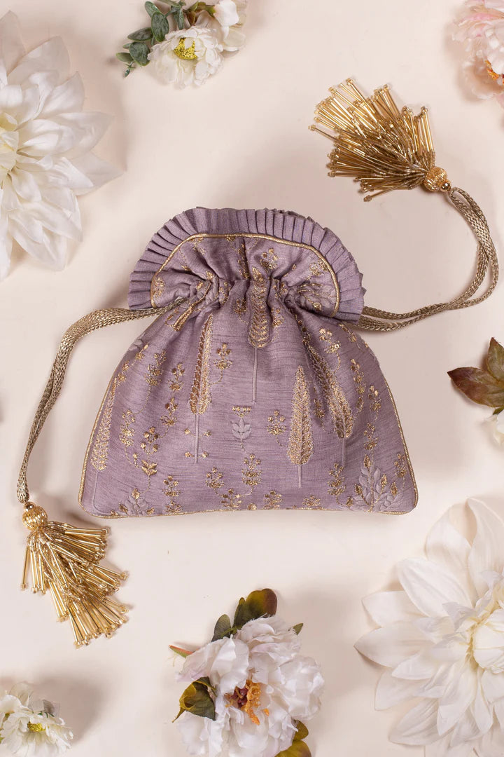 Arbre Silk Embroidered Potli Bag