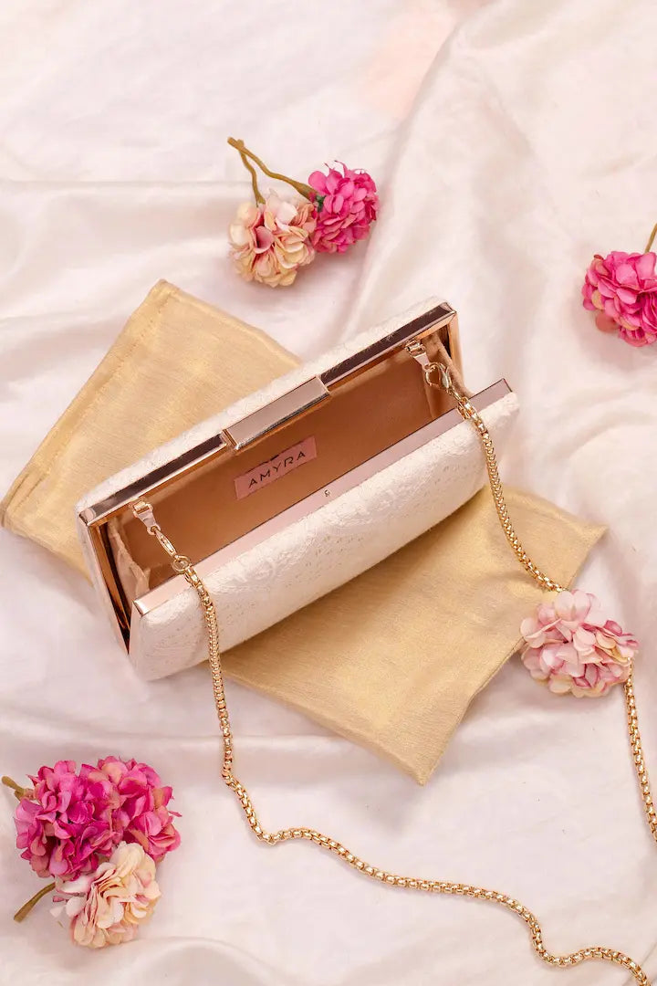 Mughal Off White Box Clutch