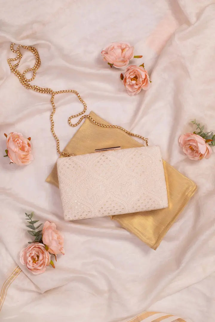 Mughal Off White Box Clutch