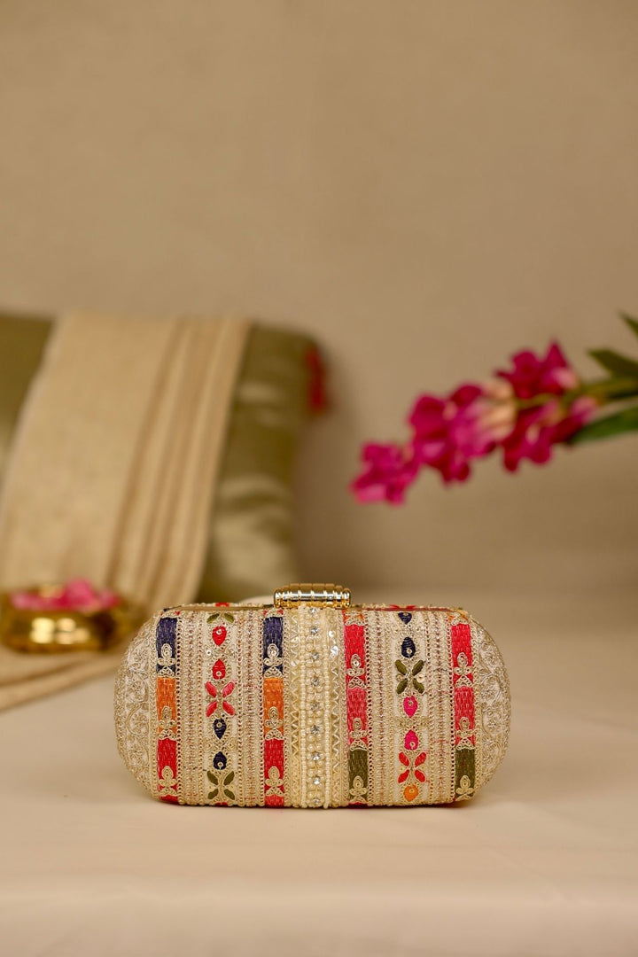 naaz embroidered capsule clutch-multicolor