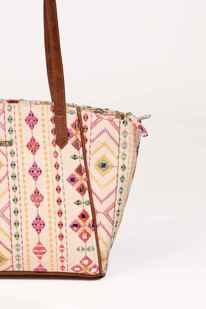 zoey embroidered multicolor tote bag