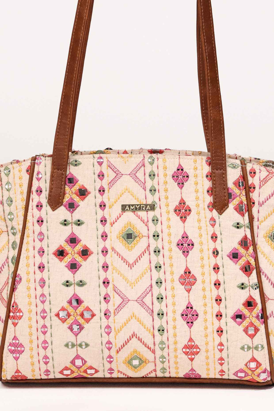 zoey embroidered multicolor tote bag