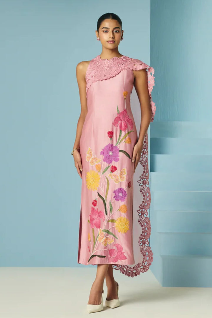 Blush Drape Detail Dress