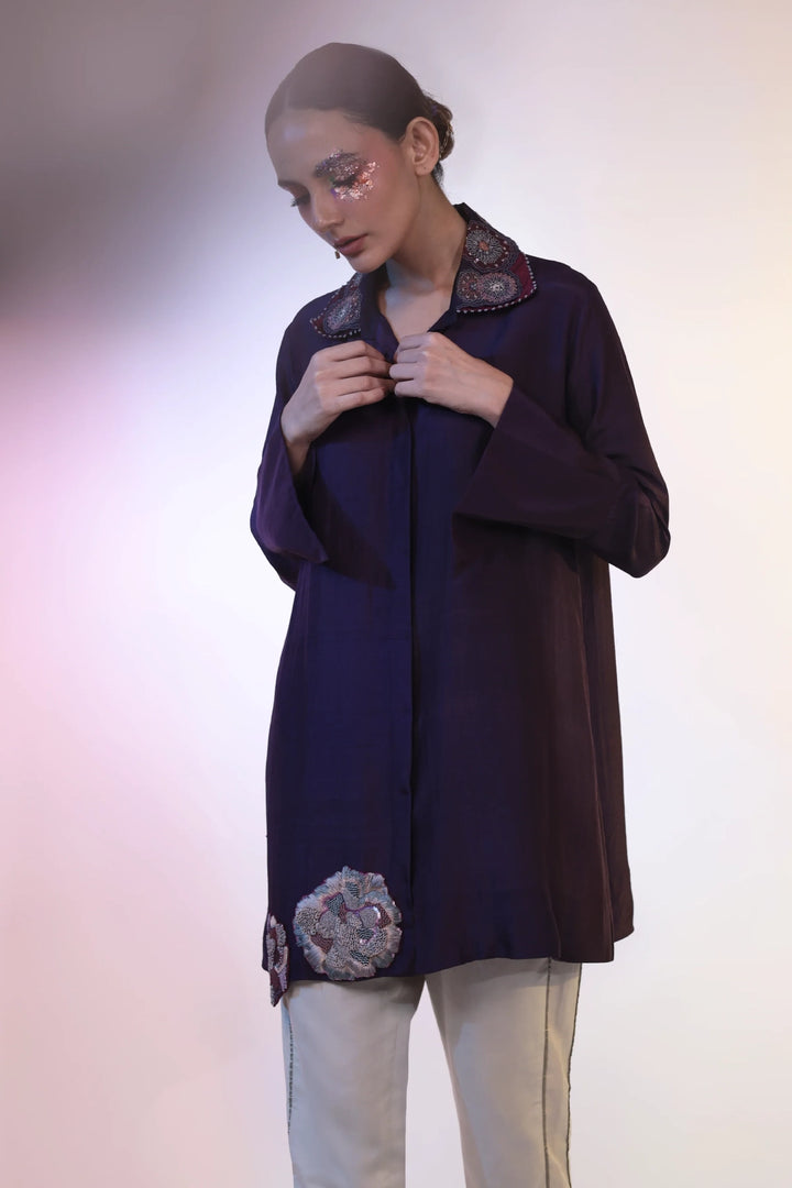 Purple Silk Shirt