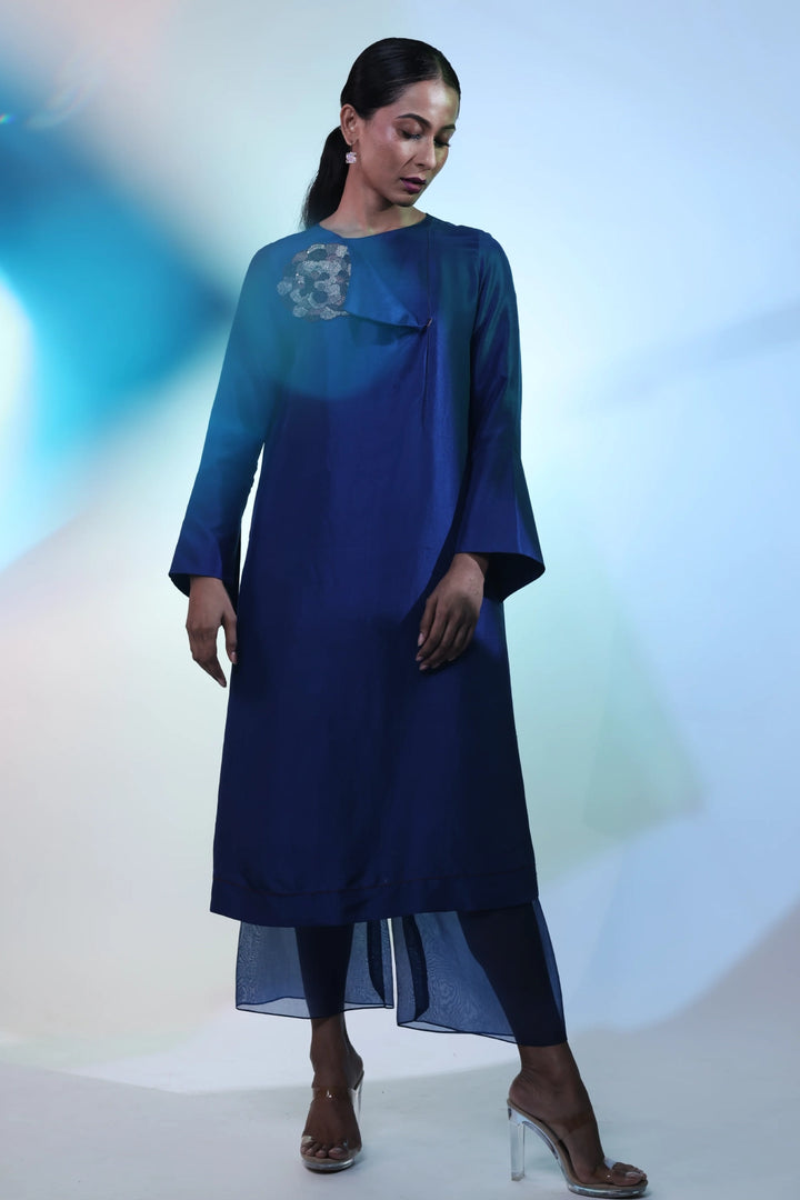 Blue Silk Kurta