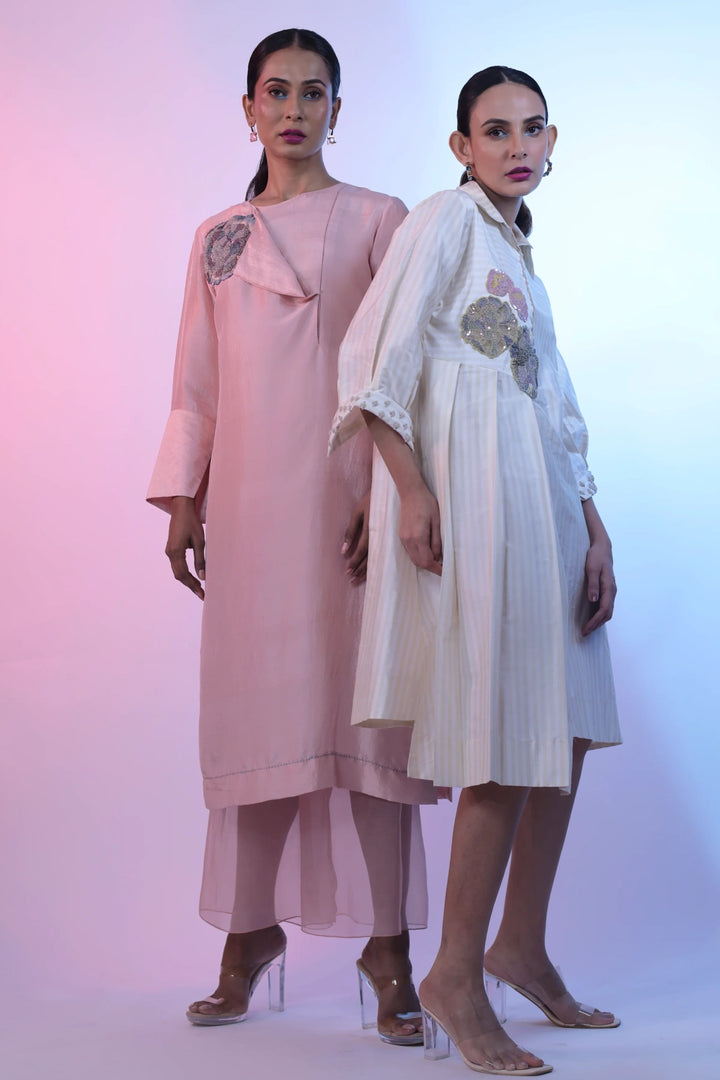 Pink Silk Kurta With Pant