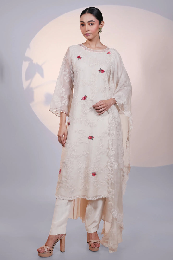 White Back Kali Kurta
