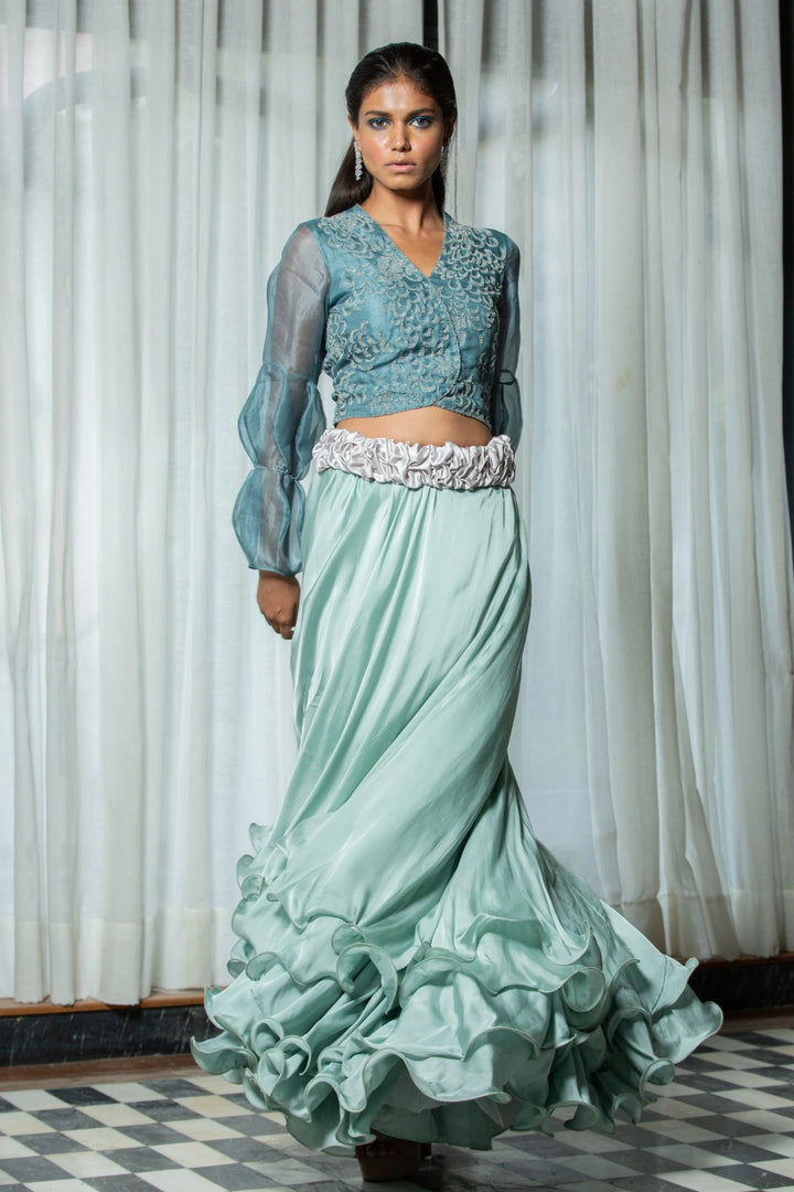 Blue Organza Blouse
