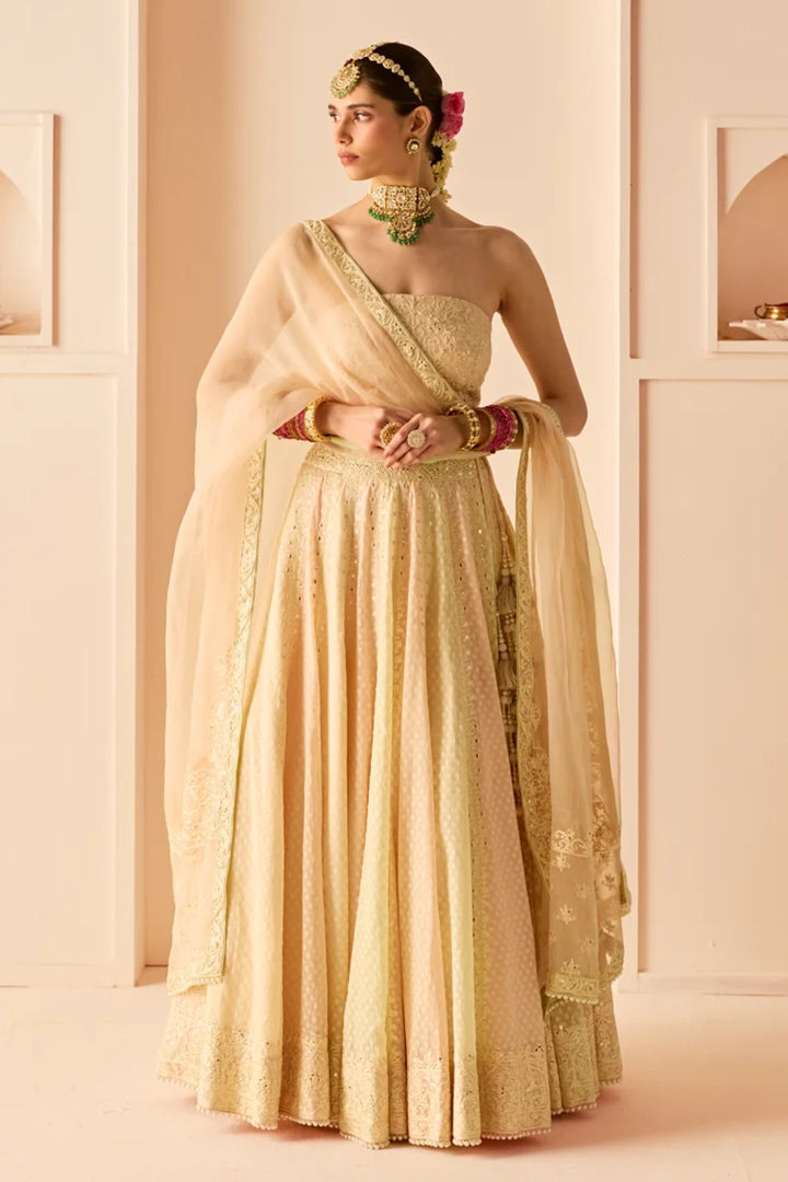 Umaiza - Carnation Pink Lehenga With Blouse And Dupatta