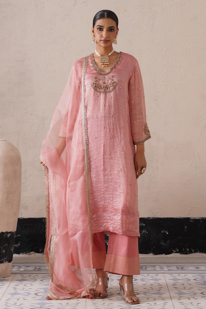 Blush Apricot Straight Kurta