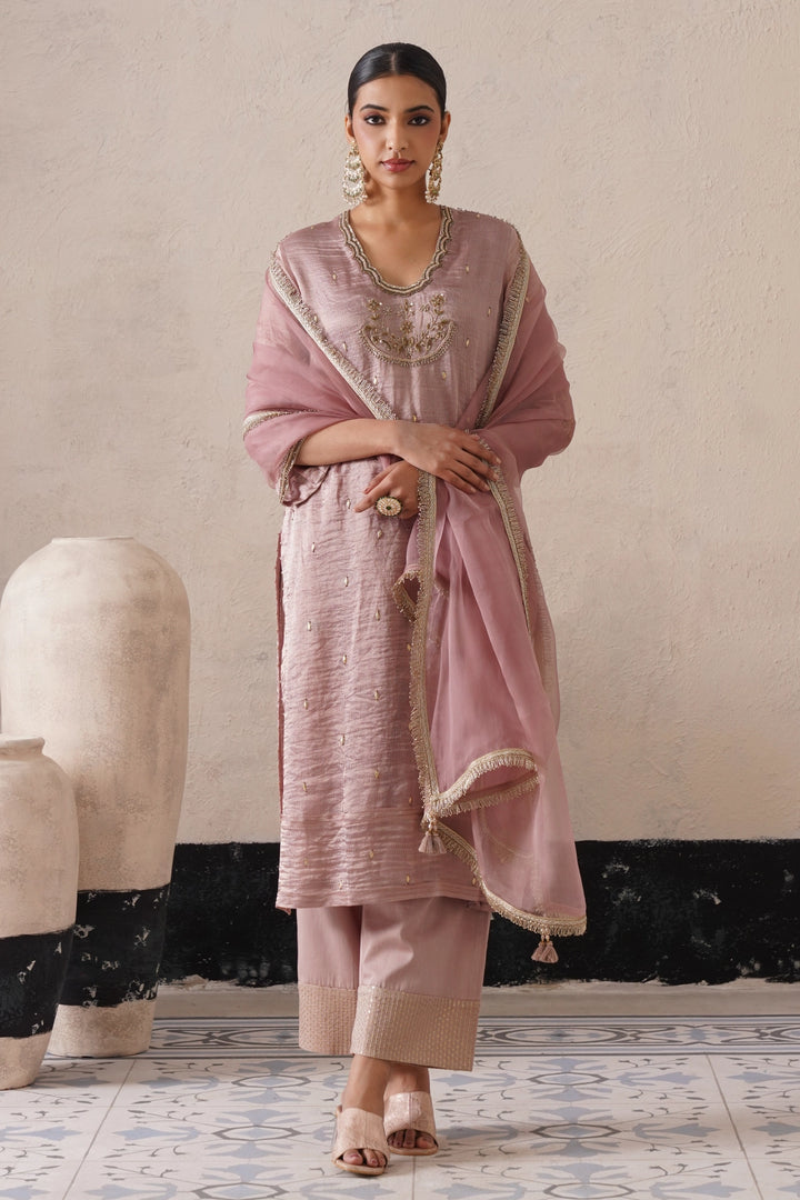 Dusty Mauve Straight Kurta