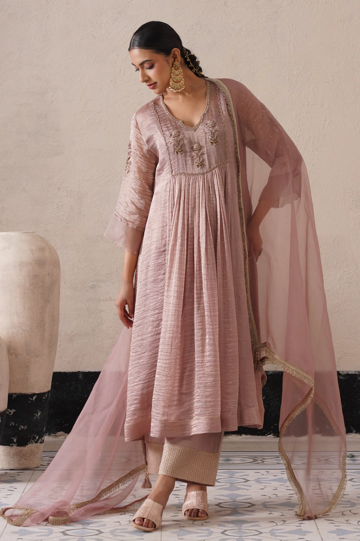 Dusty Mauve Gathers Kurta