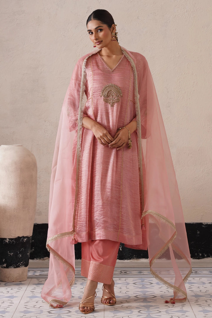 Blush Apricot Pannel Aline Kurta