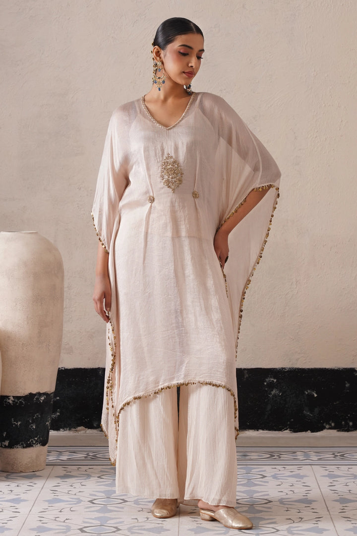 Dutch Ivory Long Kaftan Set