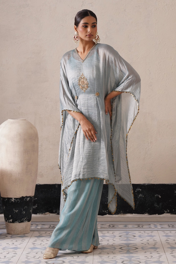 Powder Blue Long Kaftan Set