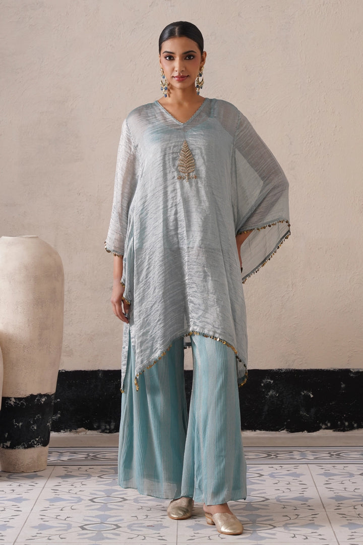 Powder Blue Oval Kaftan Set