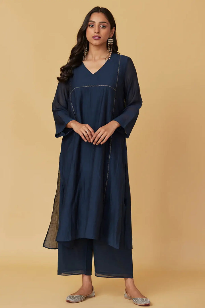 Midnight Blue Basic Kurta Set