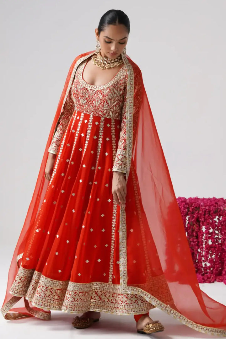 Dilruba - Kalidaar Set - Orange