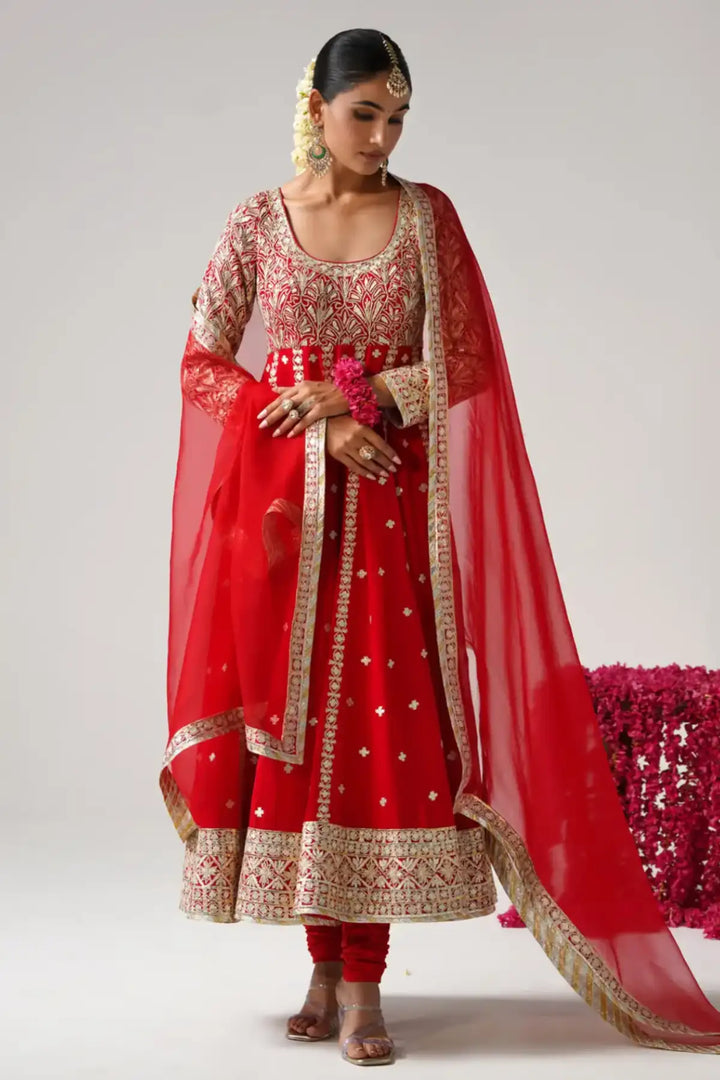 Dilruba - Kalidaar Set - Red