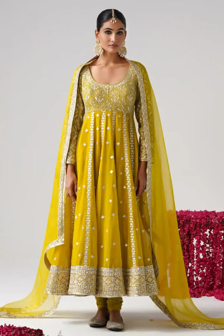Dilruba - Kalidaar Set - Yellow