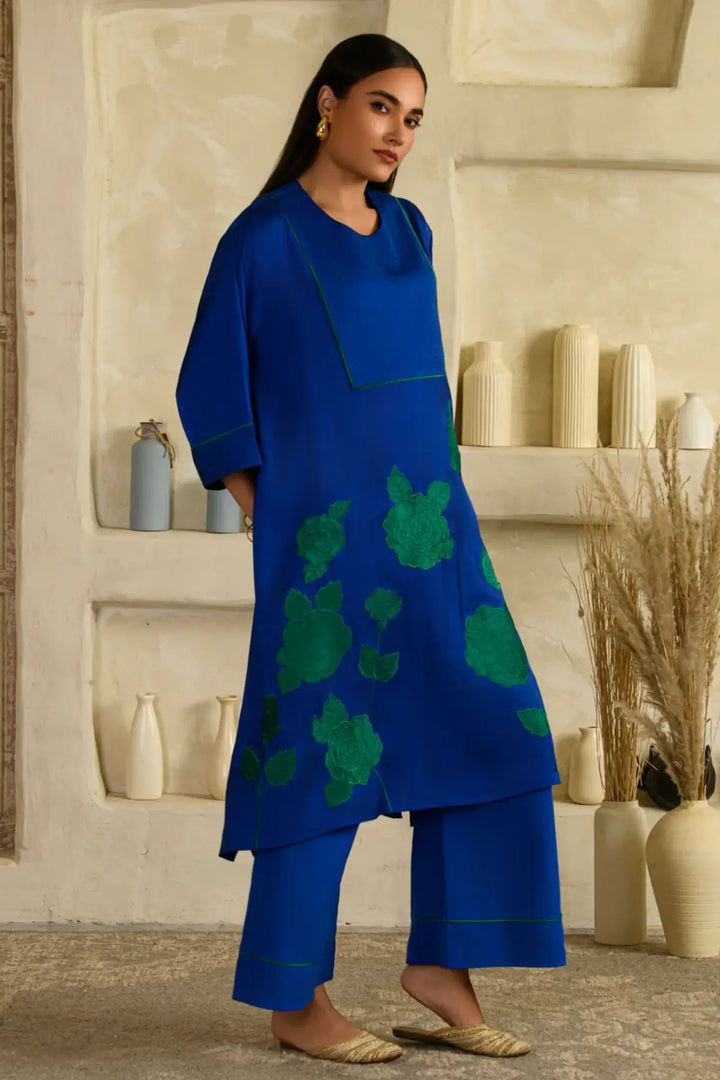 gulabo co-ord set-royal blue