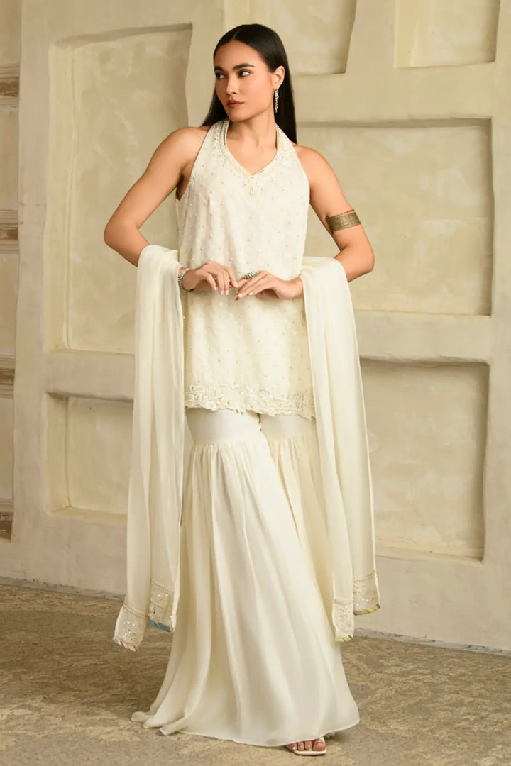 ishqiya tunic set-chandrika ivory