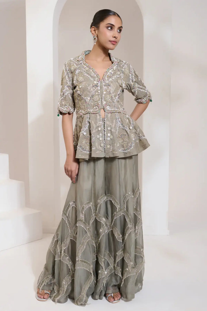 floriana peplum set moss