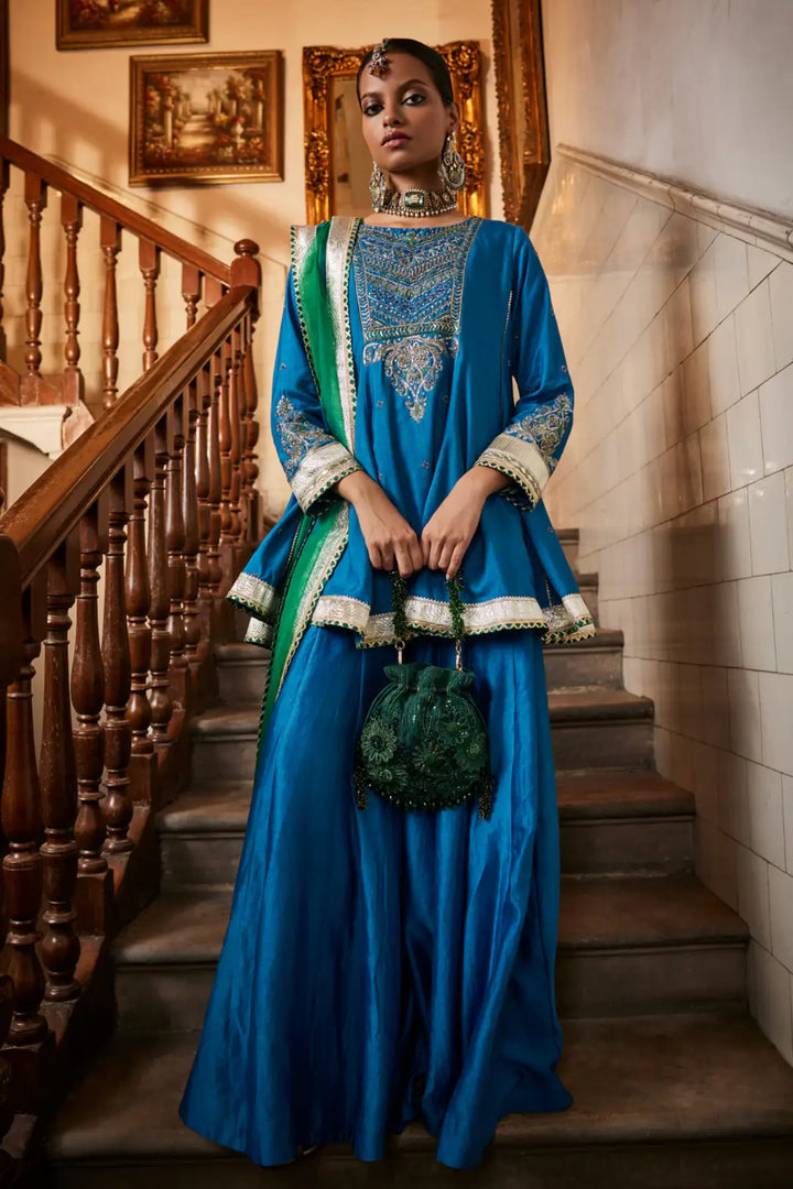 aiza short kali kurta set firoza