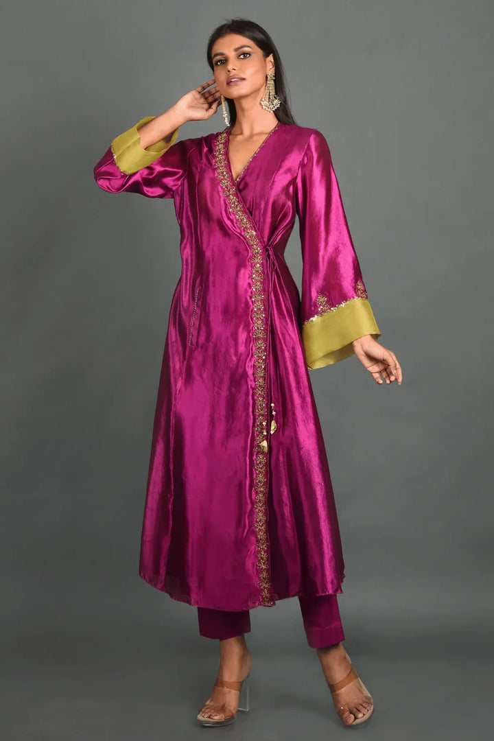 Pink Silk Kurta With Pant