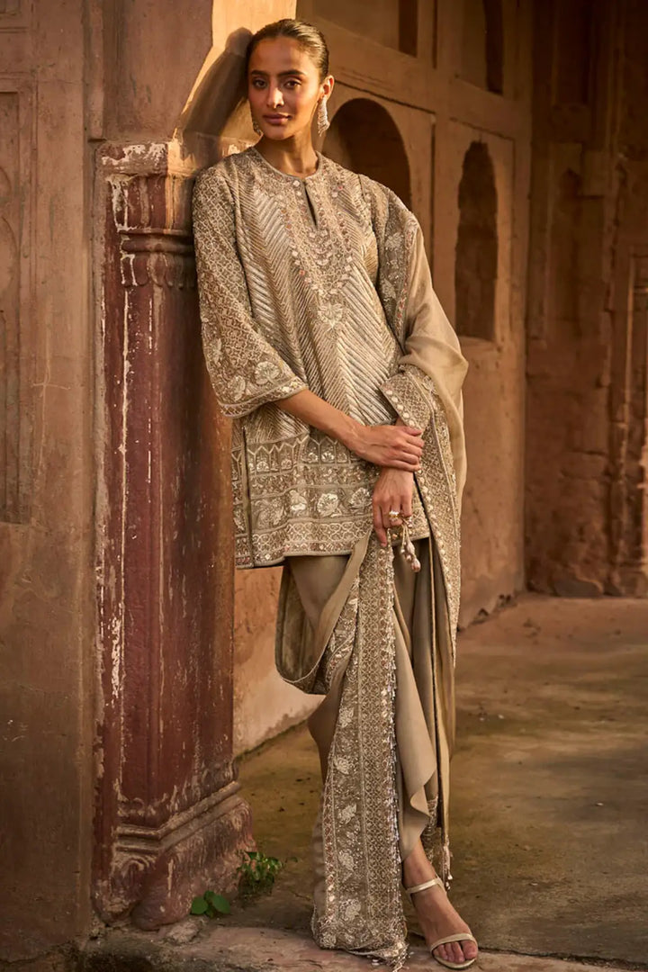 Golden Beige Tunic Set