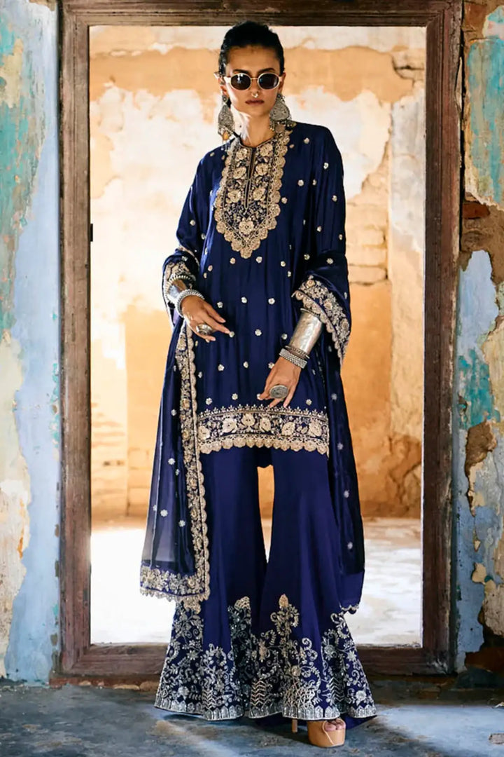 Purple Sharara Set