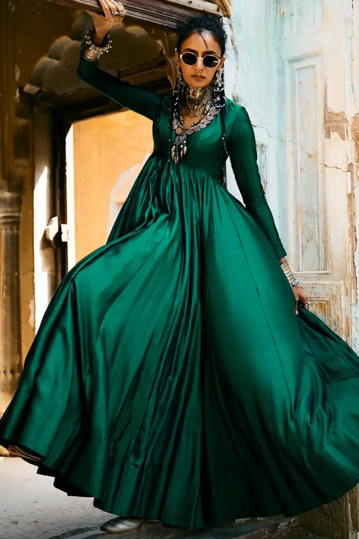 Emerald Green Anarkali Set