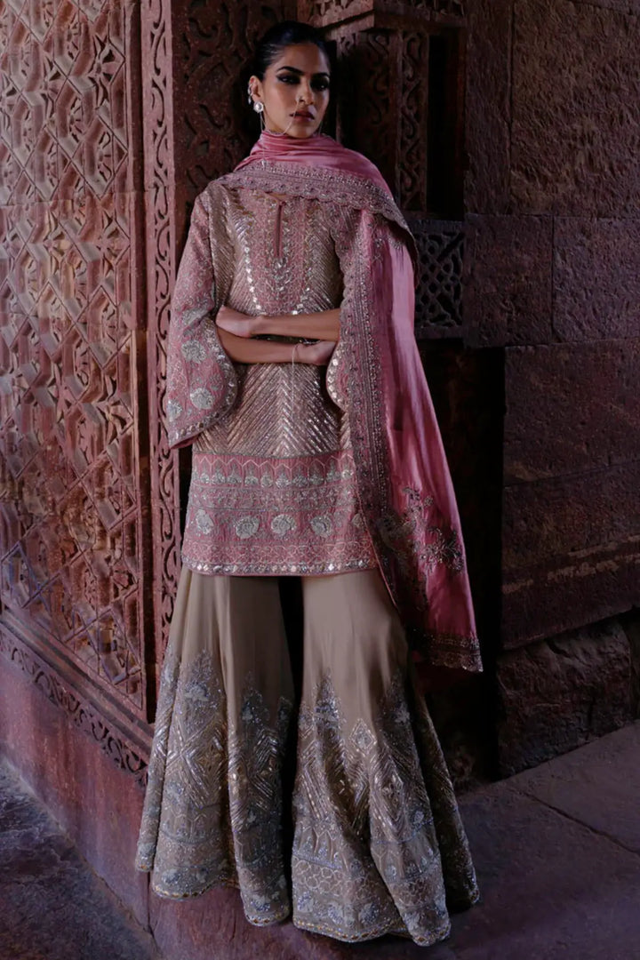 Misha Tunic with Gotta Sharara & Bird Dupatta