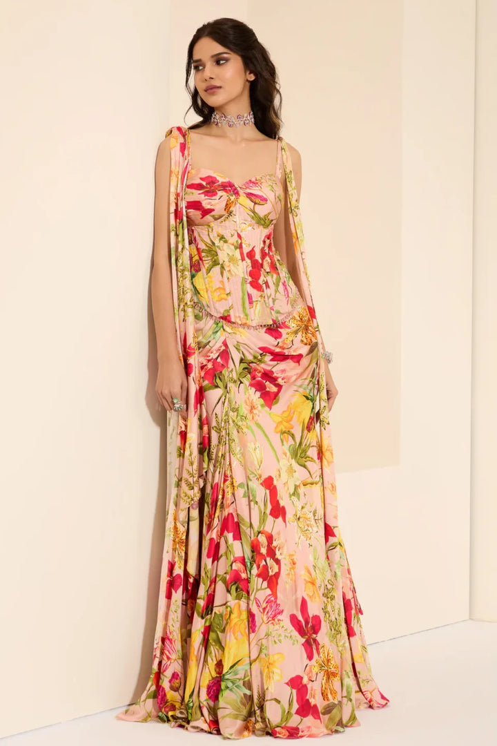 Rosy Fantasy Corset & Drape