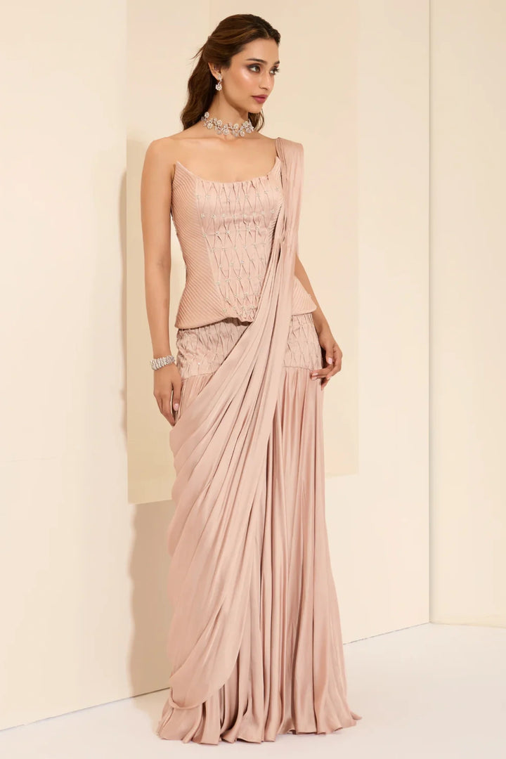 Silken Blush Corset & Drape