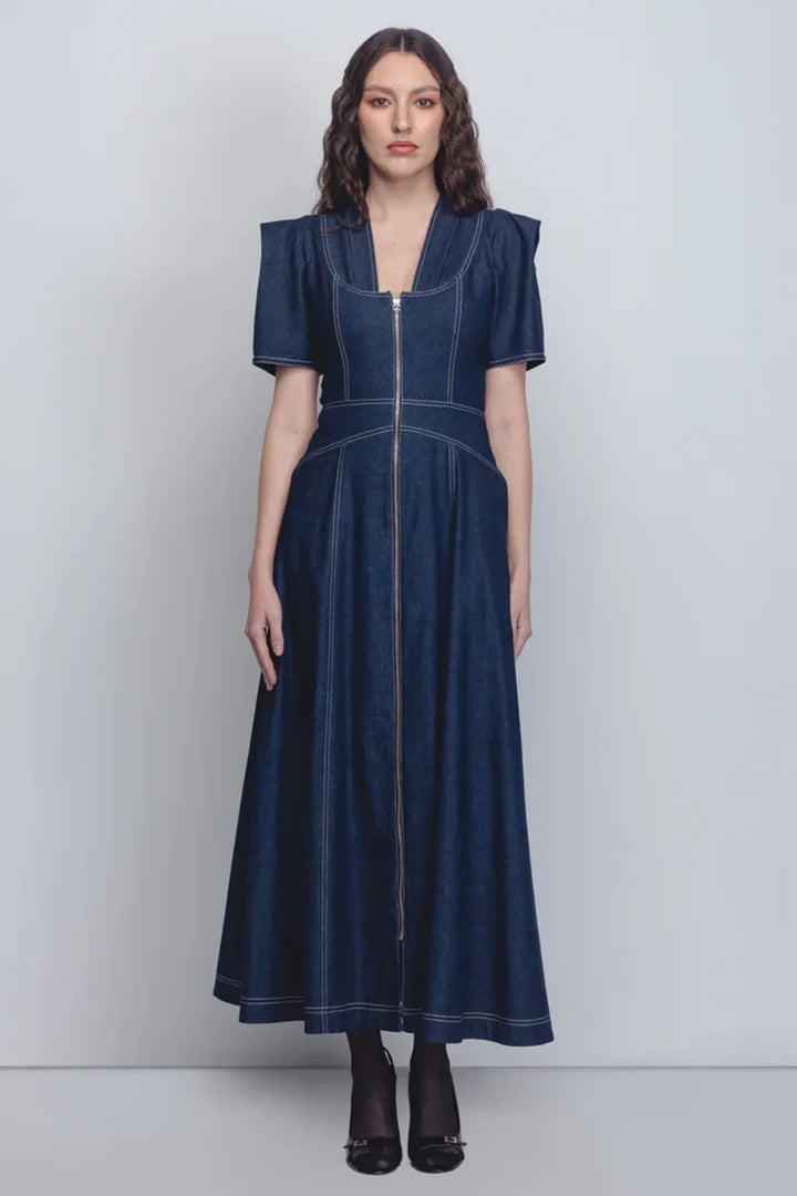 Denim Panelled Dress