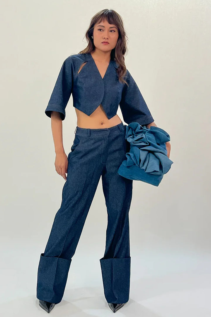 Folded hem pant
