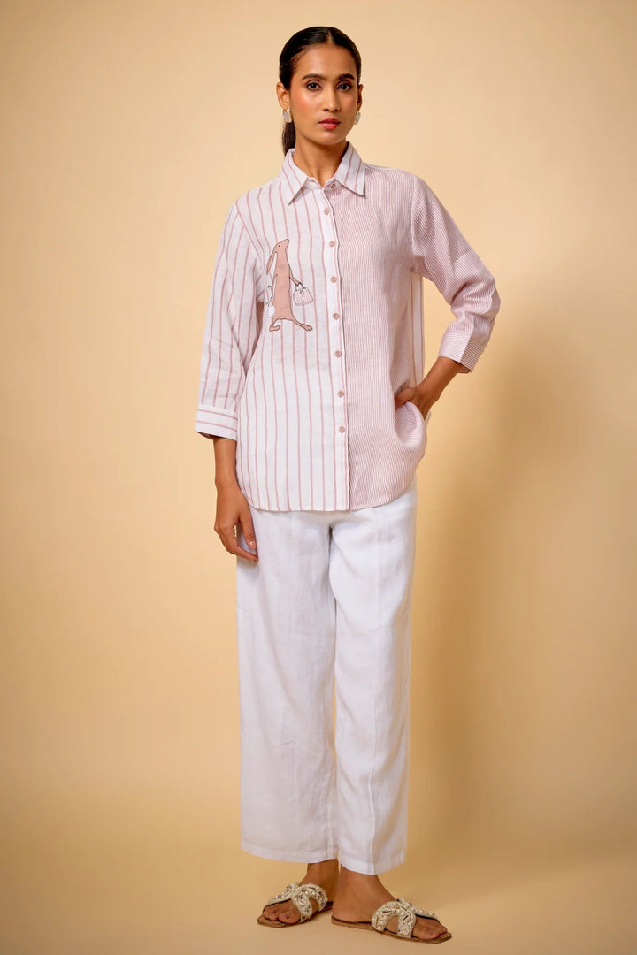 Pink Stripe Print Shirt