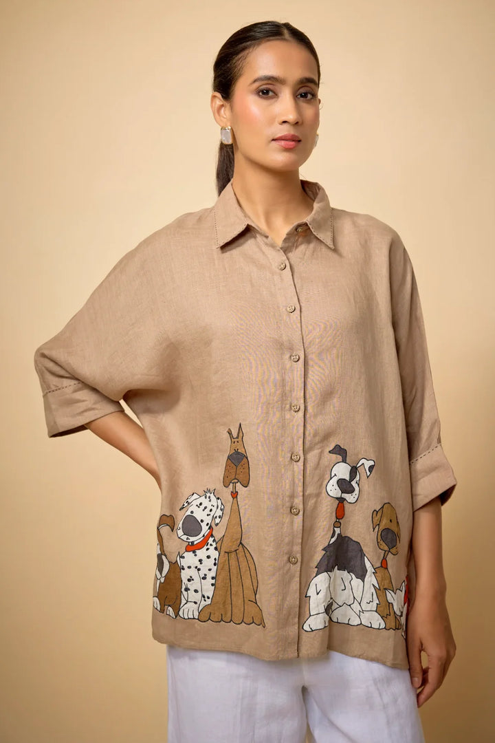 Pure Linen Doodle Shirt