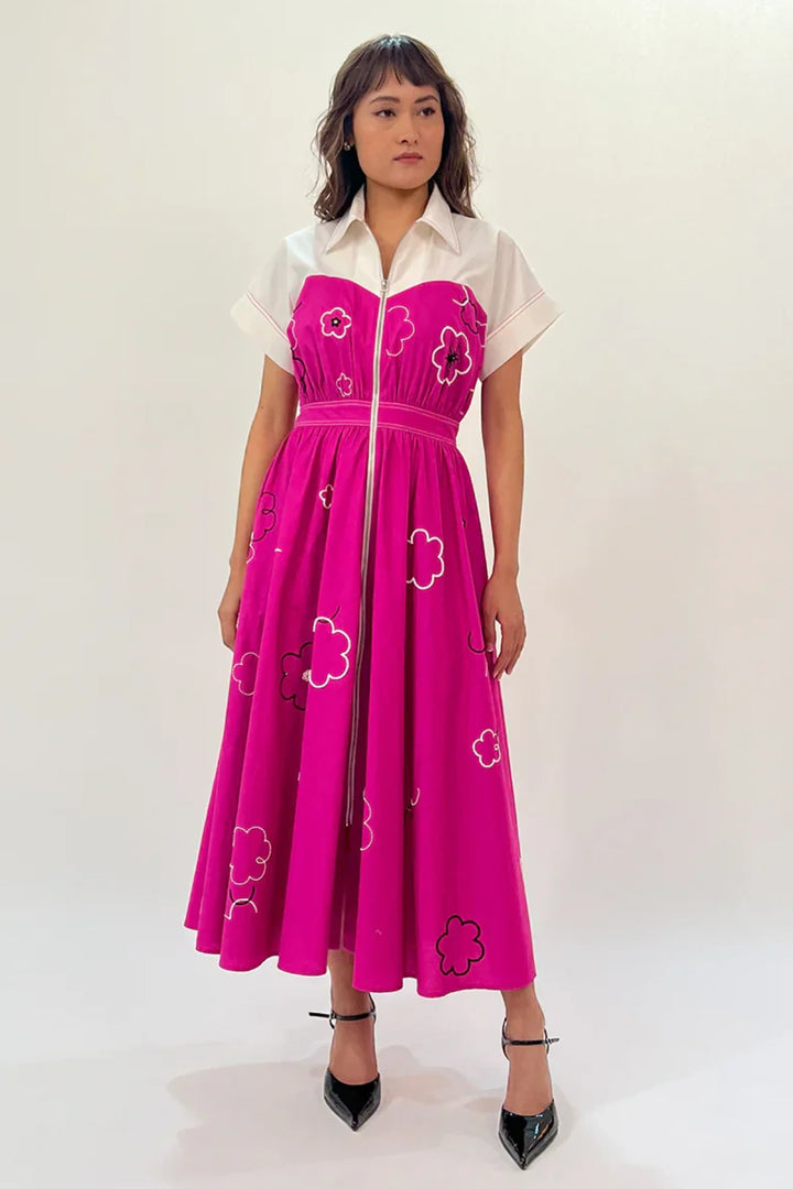 Ditsy Cup Zip Dress