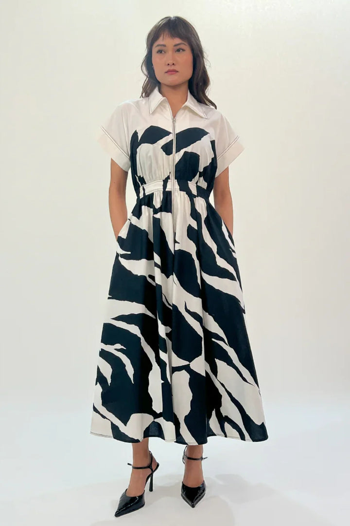 Stream cup zip dress
